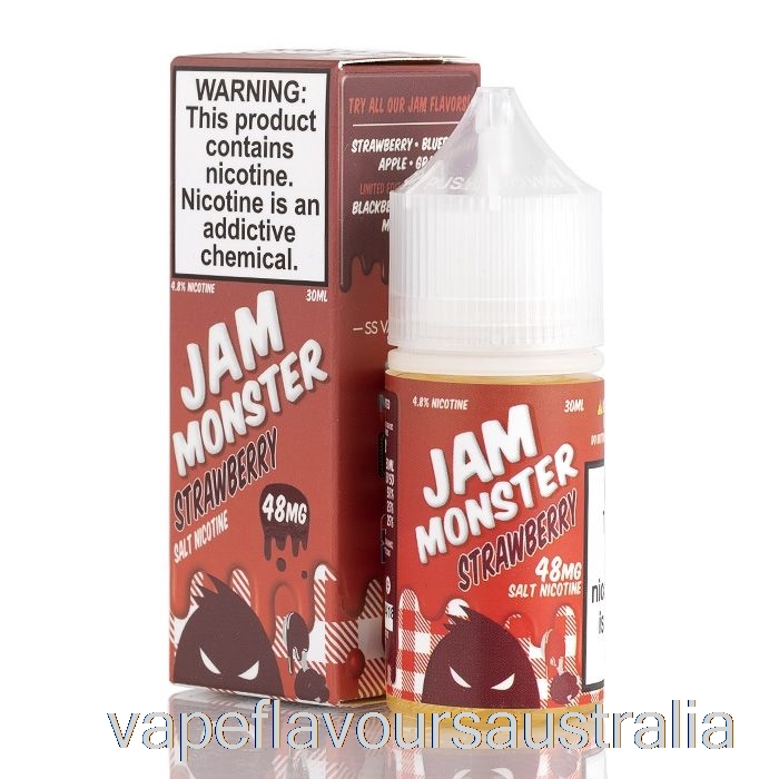 Vape Flavours Australia Strawberry - Jam Monster Salts - 30mL 48mg